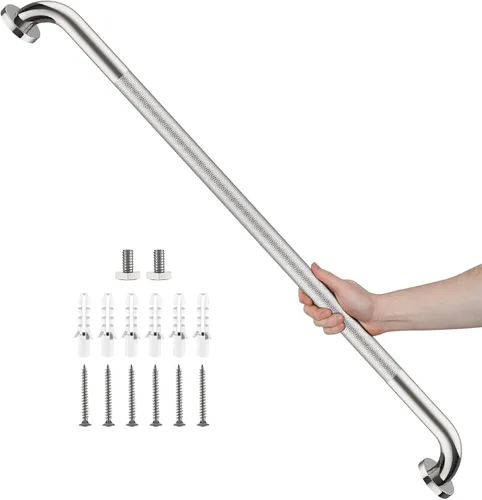 Miniatura 25 de Barra de agarre de ducha de níquel cepillado con agarre moleteado antideslizante de 36 pulgadas, barras de agarre de baño de acero inoxidable, barra