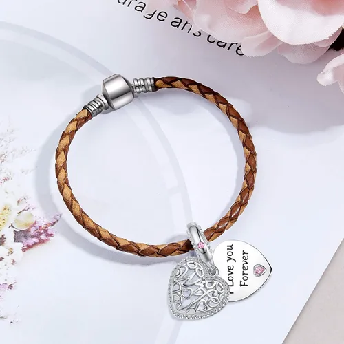 Miniatura 5 de ASELFAD I Love You Forever Heart Sterling Silver Wife Charms for Bracelets Best Anniversary Christmas Mothers Day Valentines Day Gifts for Wife from