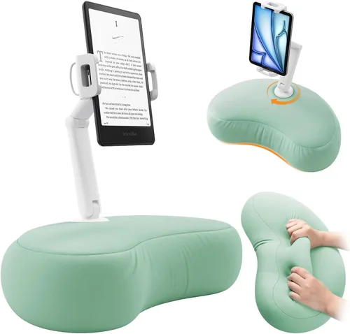 SAIJI Soporte de Almohada Kindle, Soporte para iPad Compatible con 4.7"-15.6" Kindle, Teléfono, iPad, Soporte Ajustable de 360° para Tableta para