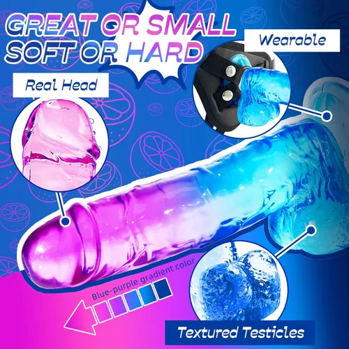 Miniatura 2 de Consolador realista de 7.8 pulgadas para mujeres y parejas, juguete de silicona de doble densidad con ventosa fuerte, diseño impermeable suave