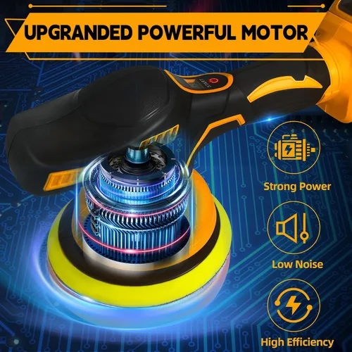 Miniatura 4 de Pulidora de búfer inalámbrica para batería Dewalt de 20V, pulidora de coche de 6 pulgadas con 8 velocidades variables, kit de amortiguadores