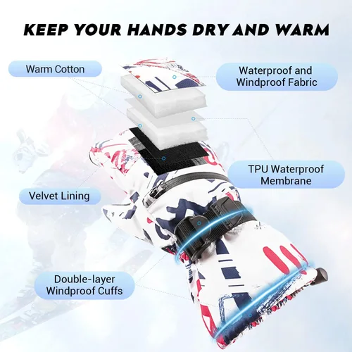 Miniatura 2 de ATERCEL Ski Gloves Men Women Waterproof, 2022 Updated Touchscreen Snow Gloves, Snowboard Gloves for Cold Weather