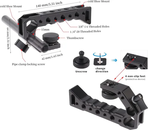 Miniatura 6 de Fotga Jaula de cámara de aluminio + asa superior para Panasonic Lumix S5II S5 Mark II G9II G9 Mark II sin espejo DSLR cámara haciendo videoclips