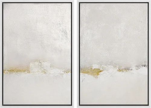 Miniatura 68 de SIGNWIN Lienzo enmarcado para pared, ilustraciones abstractas texturizadas en tonos beige terrosos, arte moderno, decorativo, contemporáneo