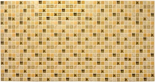 Miniatura 3 de Dundee Deco PG7053 Mosaico de cuadros envejecidos de imitación amarillo marrón oscuro, 3.1 pies x 1.6 pies, panel de pared 3D de PVC, decoración