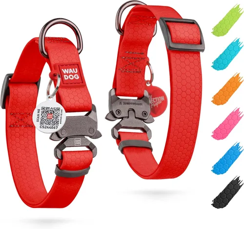 Miniatura 15 de WAUDOG Collar de Perro Impermeable – Collar Ajustable para Perros Grandes, Pequeños y Medianos – Collares de Perro de Servicio Pesado con Cierre
