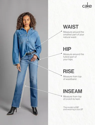 Miniatura 6 de Pantalones clásicos de mezclilla de tiro medio y corte recto para mujer