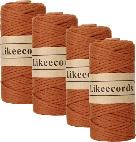 Miniatura 37 de Likeecords - Cuerda de macramé de 4 mm de un solo hilo, 80 m de cuerda de macramé colorida, cuerda de algodón para macramé, cuerda de algodón