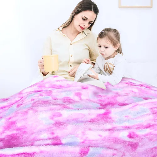 Miniatura 5 de MUGD Mantas Suaves Mantas de Forro Polar Manta Suave y Peluda para Niños Manta Cálida para Cama Color rosa multicolor