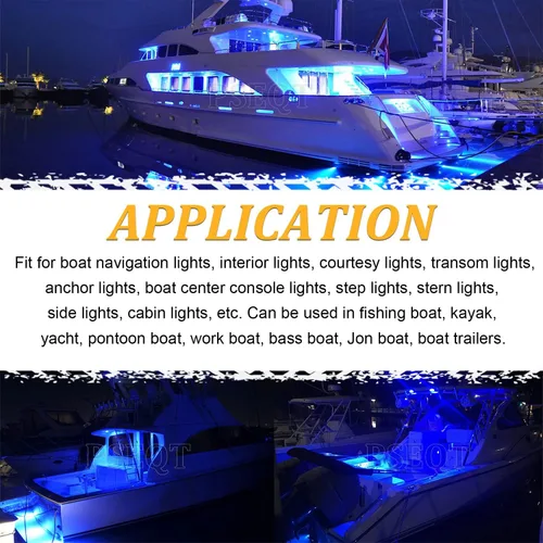 Miniatura 3 de PSEQT Luces LED de navegación para barco, interior marino, tira de luz de cortesía, cubierta de popa, iluminación de cabina de 3.8 pulgadas, 6 LED