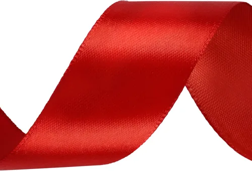 Miniatura 2 de SHOWIN - Cinta de satén roja de doble cara, 1 pulgada x 25 yardas continuas, cinta roja de satén para envolver regalos, decoración de boda y ramos