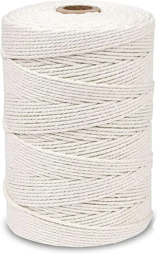 Miniatura 46 de Cordón de algodón para macramé, hilo torcido de 4 capas, cuerda de algodón natural, suministros perfectos de macramé, para hacer soportes colgantes
