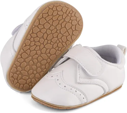 Miniatura 3 de ESTAMICO - Tenis de piel sintética para bebés, niños y niñas, suela de goma antideslizante, para primeros pasos, zapatos para exteriores