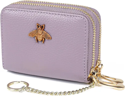 Miniatura 48 de imeetu Soporte para tarjetas de crédito RFID, cartera pequeña de cuero con cremallera para mujer