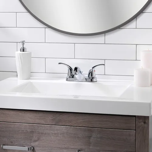 Miniatura 4 de Aqua Vista 15-B42WP-CH-AV Grifo de fregadero de baño de dos asas, cromo pulido