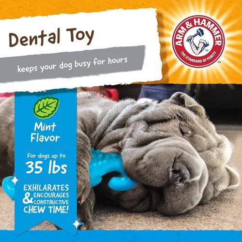 Miniatura 3 de Arm & Hammer Nubbies Gator - Juguete dental masticable para perros, sabor a menta, bicarbonato de sodio, con infusión de ranuras, placa de reducción