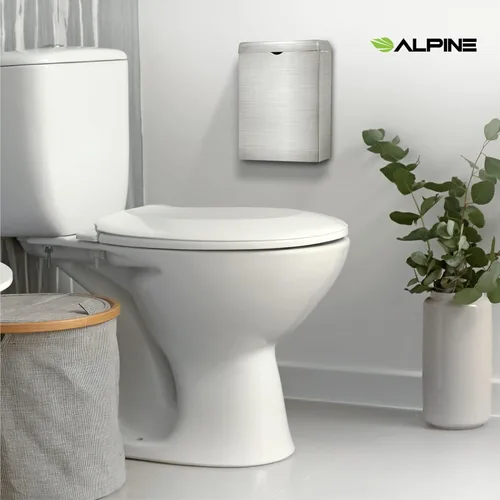 Miniatura 9 de Receptáculo para toallas sanitarias Alpine – Soporte para tampones montado en la pared para baño proporciona un baño limpio y sin olores