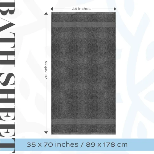 Miniatura 5 de White Classic Juego de toallas de 8 piezas color gris oscuro [2 toallas de baño, 2 toallas de mano, 4 toallas faciales] y 2 toallas de baño gris