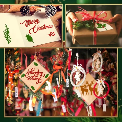 Miniatura 5 de Lasnten Troqueles de Navidad con temática navideña, troqueles de corte de metal para hacer tarjetas, palabras de Feliz Navidad, troquelados, álbumes