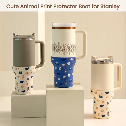 Miniatura 4 de Thxbag Botas de silicona para Stanley Cup de 40 onzas, funda estampada para botas con accesorios Stanley H2.0 y Quencher Adventure Tumbler