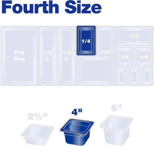 Miniatura 3 de Carlisle FoodService Products Pan de plástico para alimentos 1/4 tamaño 4 pulgadas de profundidad transparente