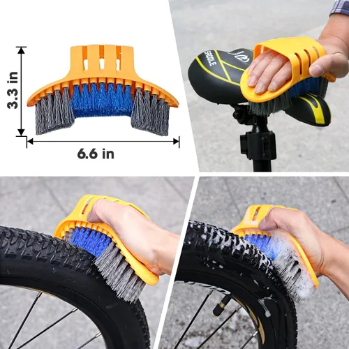 Miniatura 4 de Juego de herramientas de limpieza de bicicletas de 7 piezas, kit de cepillo limpio para bicicleta, adecuado para montaña, carretera, ciudad
