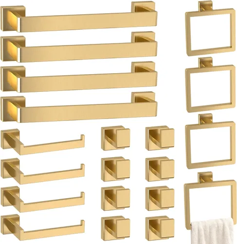Miniatura 16 de Juego de 10 accesorios de baño negro mate, juego de herrajes de baño de acero inoxidable, toalleros para baño montados en la pared, juego de barras