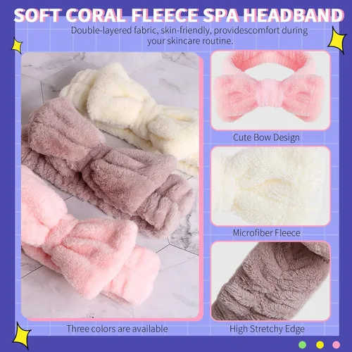Miniatura 3 de WSYUB - Diademas de spa, diademas de maquillaje, diadema con moño para lavarse la cara, diademas para el cuidado de la piel para mujeres, diademas