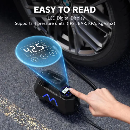 Miniatura 4 de Inflador de neumáticos, compresor de aire portátil, bomba de aire para neumáticos de automóvil, cable de 9.84 pies, bomba automática de 12 V CC