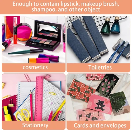 Miniatura 2 de HINZIC Paquete de 3 bolsas de cosméticos transparentes, de diferentes tamaños, portátiles, impermeables, de PVC, organizador de maquillaje