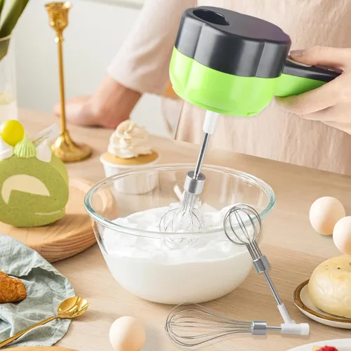 Miniatura 4 de Juego de cortador de verduras eléctrico 4 en 1 portátil, recargable, procesador de alimentos y picadora inalámbrica para mezclar alimentos