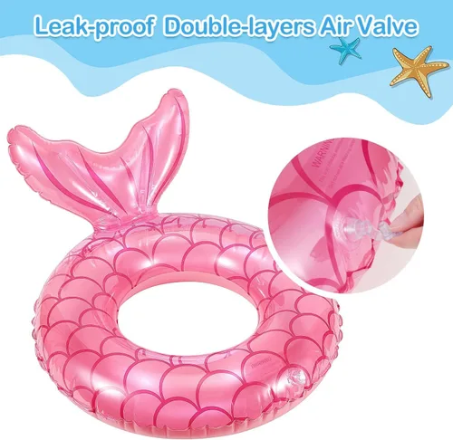 Miniatura 4 de MoKo Anillo de natación inflable, lindo flotador de piscina, decoración de tubo, tubos de natación, piscina al aire libre, playa, flotadores de Oro
