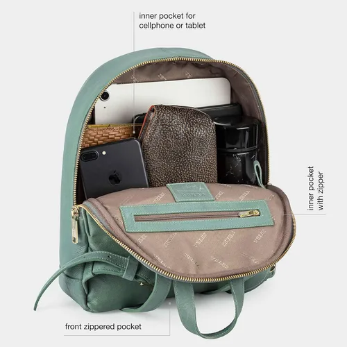 Miniatura 5 de VELEZ Mini mochila de cuero para mujer, bolso pequeño de hombro, 02 marrón