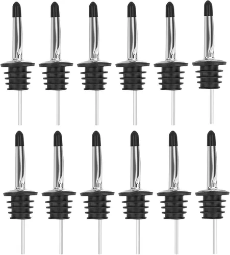 Miniatura 29 de Pafusen Paquete de 12 vertedores de botellas de licor, boquilla para verter licor para botellas de licor, boquilla dispensadora de aceite de oliva