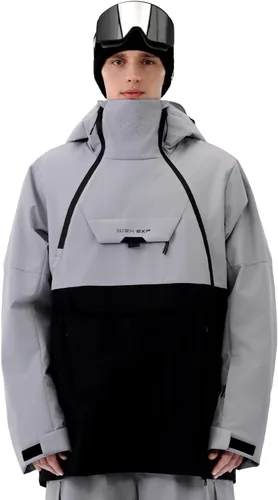 Miniatura 8 de Chaqueta de esquí para hombre 3L Anorak de snowboard, chamarra de nieve holgada con capucha, impermeable, cortavientos, aislante, para invierno