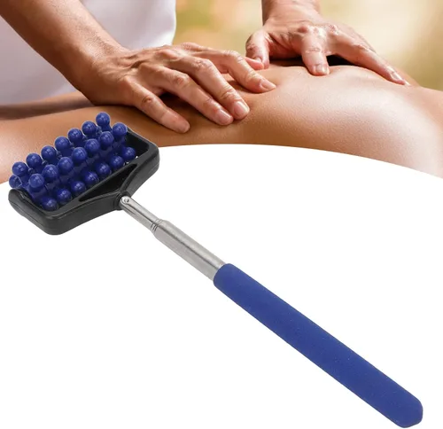 YUYTE Masajeador telescópico Rodillo de espalda ajustable para masaje con brazo trasero ajustable para hombres y mujeres [azul marino]