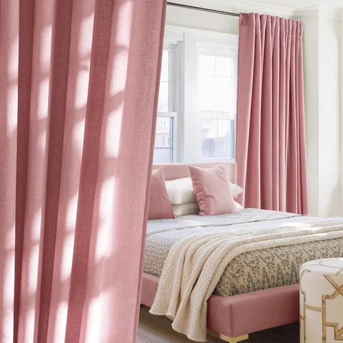 Miniatura 57 de NICETOWN Cortinas de lino grueso para dormitorio, privacidad añadida, bolsillo para barra y pestaña trasera, no se transparentan, mezcla de lino