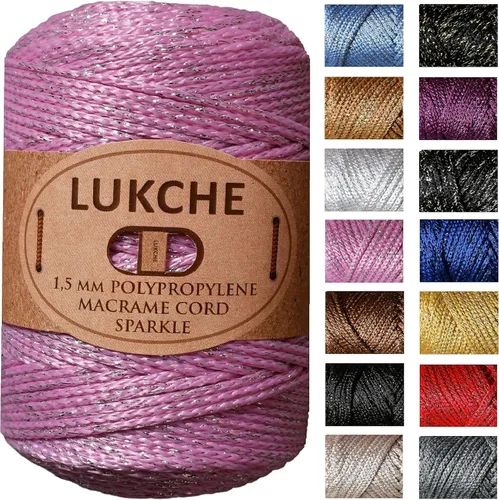 Miniatura 18 de Cordón de macramé de poliéster de alta calidad, 3 madejas de 0.059 in (3 x 153 yardas), cuerda colorida, hilo de ganchillo, suministros de macramé