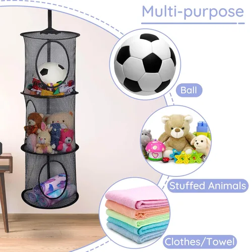 Miniatura 5 de Basumee Red o Hamaca para Animales de Peluche 2 Piezas Red de Almacenamiento de Juguetes Hamaca para Peluches Organizador de Malla de Almacenamiento