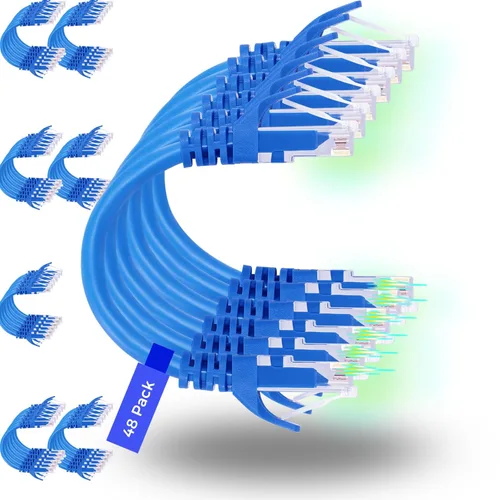 Miniatura 15 de Rapink Patch Cables Cat6 - Cable de conexión Ethernet Cat6 de 0.5 pies (paquete de 24), 10G, cable de conexión Cat 6 para panel de conexiones a