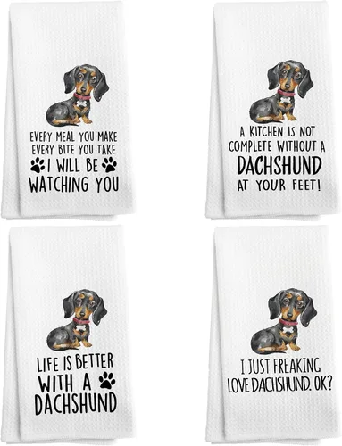 Miniatura 26 de Toallas de cocina y paños de cocina de perro Doberman con purpurina, regalos de mamá de perro Doberman con purpurina para mujeres, juego de 2, 16×24