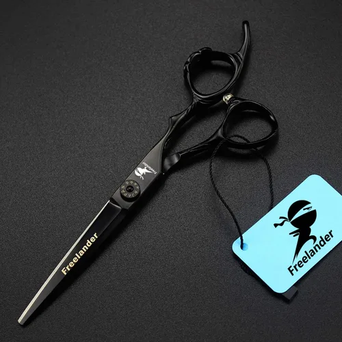 Miniatura 2 de Tijeras de corte de pelo, 6.0 pulgadas negras profesionales japón 440C tijeras de corte de pelo – peluquería de mezcla/adelgazamiento/texturización