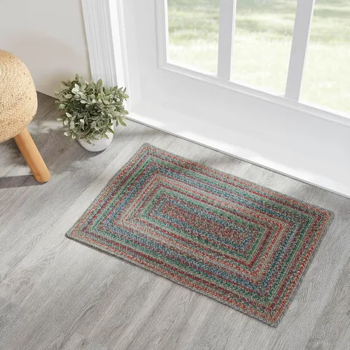 Miniatura 12 de VHC Brands Alfombra de yute multi medio círculo con almohadilla 19.5x36