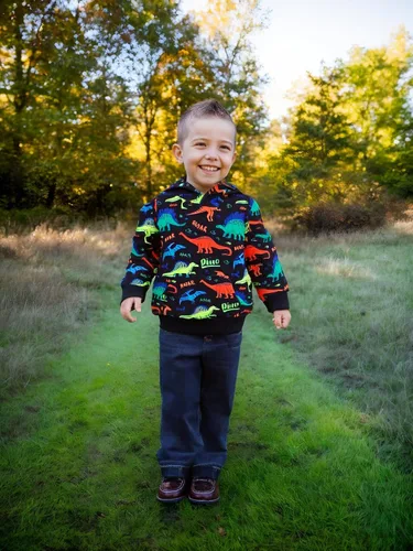 Miniatura 2 de Akyzic Sudadera con capucha para bebés y niños, diseño de dinosaurios, con bolsillo, sudadera cálida para niños