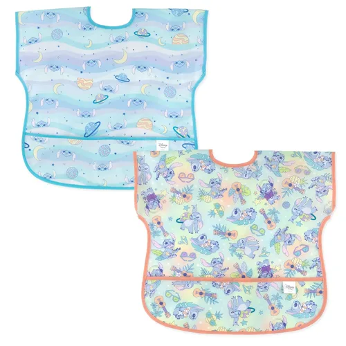 Miniatura 12 de Bumkins Disney - Babero de manga larga para bebé, de tela impermeable de manga larga, con bolsillo para atrapar migas, delantal ajustable