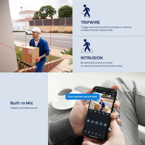 Miniatura 4 de VIKYLIN Cámara de seguridad IP 4K 8MP, DMSS/SmartPss Lite, cúpula Starlight con micrófono incorporado, ranura para tarjeta SD de 256 GB, lente