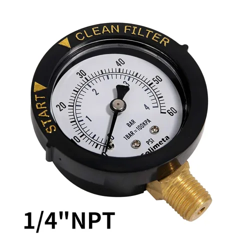 Miniatura 4 de Medidor de presión de filtro de arranque y limpieza de 2", manómetro de presión de agua, medidor de presión de filtro de piscina, medidor