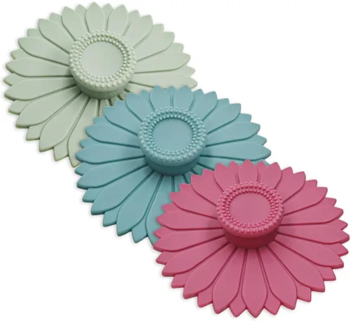 Fundas de silicona para tazas de girasol, tapas de succión reutilizables de 4.1 pulgadas, sella y mantiene las bebidas calientes/frías, aptas para