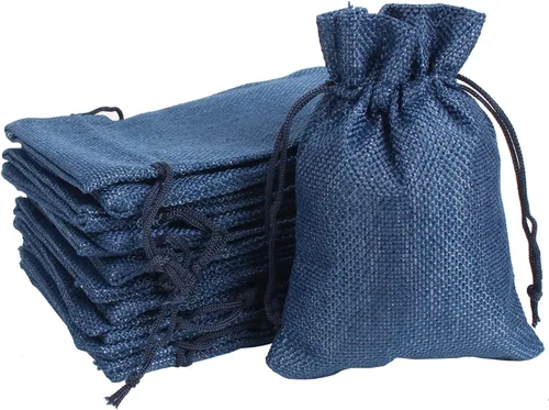 Miniatura 10 de YANGBOYY Bolsas de arpillera, paquete de 25 bolsas de arpillera de 5 x 7 pulgadas, bolsa de regalo con cordón de arpillera, bolsa de regalo de Blanco