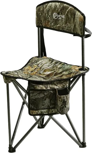 Miniatura 9 de PORTAL Taburete trípode plegable rápido extra grande con respaldo silla de camping de pesca con correa de transporte Azul